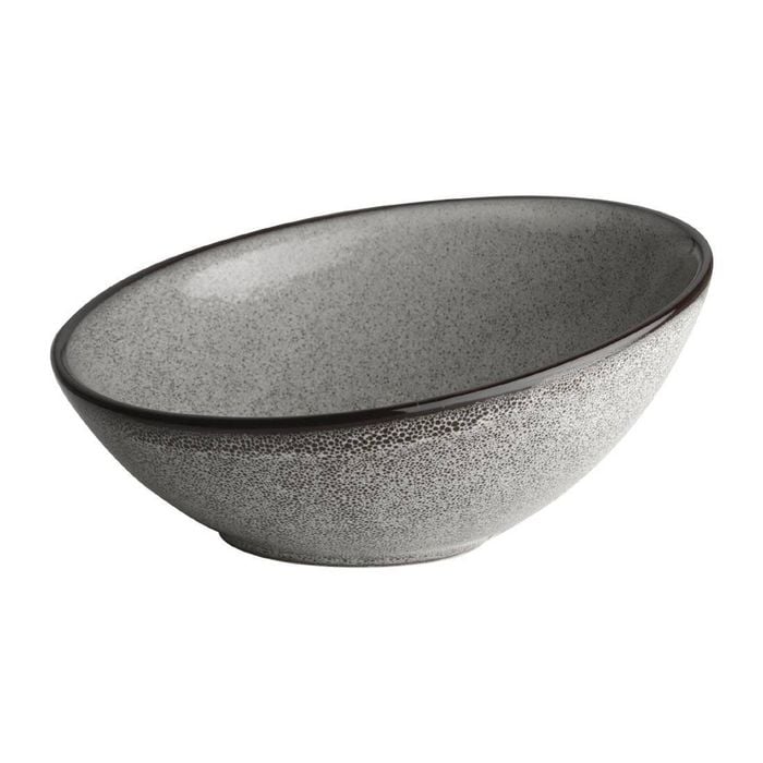Olympia Mineral Sloping Bowls Porcelain Textured Grey Finish 135mm Pack Of 6