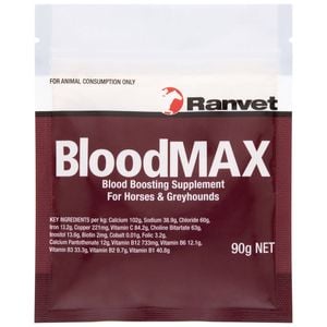 Ranvet Bloodmax Blood Boosting Supplement For Horses & Greyhounds 90g