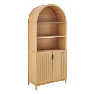 Roy Bookcase Open Storage Display 2 Doors Oak