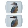 2PK Ashdene Matte Melamine Modern Birds Kingfisher 21cm Scatter Tray