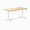 Desky Dual Sit to Stand Bamboo Desk 1500x750mm White Frame