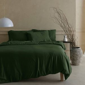 Bedding Co. Organic Bamboo Quilt Cover Set 350TC Olive Super King
