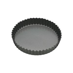 Mastercraft 20cm Heavy Loose Base Non-Stick Round Flan Quiche Pan - Black