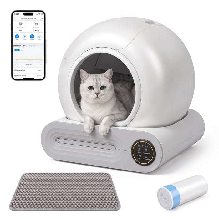 Advwin Automatic Self-Cleaning Cat Litter Box WiFi App Control 65L+9L