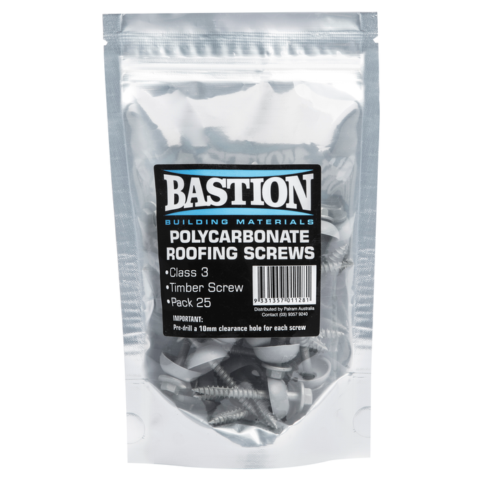 Bastion Type 17 Class 3 Polycarbonate Roofing Screws  - 25 Pack