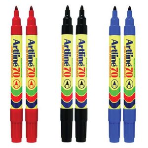 6pc Artline 70 Permanent Marker Office/school Assorted Colours 1.5mm Bullet Nib