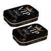2PK Nostalgic Art 6cm Mint Tin Box VIP Only Fresh Breath Hard Candy - Black