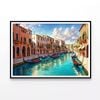Lake with Boats, Buildings  Print 100% Australian Made 120x90cm  (Poster)