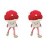 2PK Urban Fluffy Toadstool Sitting Christmas Decoration 24cm Red/White