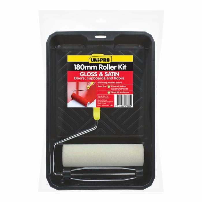 UNi-PRO 180mm Enamel Paint Roller Kit 5mm Nap