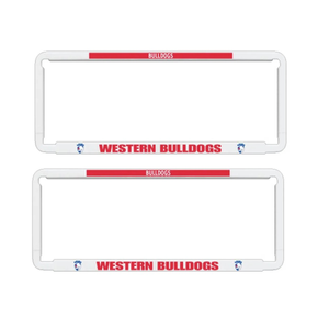 2x OFFICIAL AFL WESTERN BULLDOGS Car Number Plate Frame Cover Surround