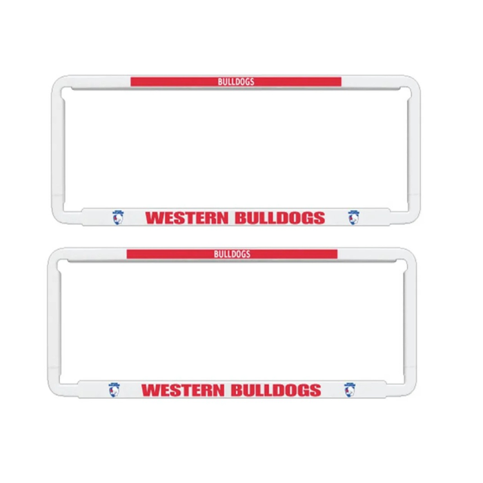 2x OFFICIAL AFL WESTERN BULLDOGS Car Number Plate Frame Cover Surround