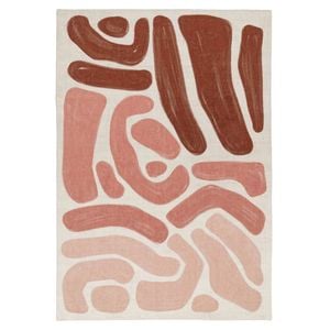 Loopsie-330cm X 240cm-sapa Pink And Red Abstract Washable Rug