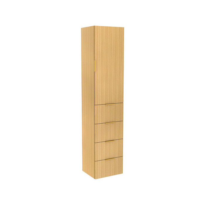 Lugna 2048 x 450 x 380mm Sand 3 Shelf 4 Drawer Right Hinged Door Storage Cabinet