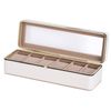 Catzon Watch Case 6 Slot Watch Display Case With Glass Lid-white