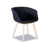 Lonsdale Black Linen Armchair Natural Ash Frame