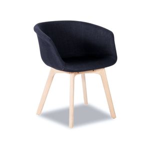 Lonsdale Black Linen Armchair Natural Ash Frame