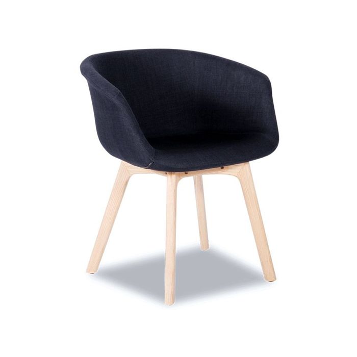 Lonsdale Black Linen Armchair Natural Ash Frame