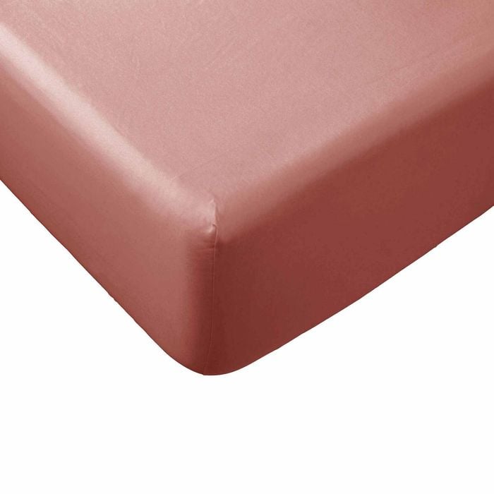 Essentially Home Living Polyester Cotton Fitted Sheet 33cm Wall Coral Single