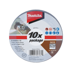 Makita 115 x 22mm Cut Off Discs - 10 Pack