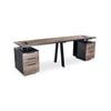 Modern Furniture ARTO 2 People Workstation with 2 Cabinets  240cm Oak&Black