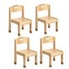 Jooyes Goteborg Kids Stackable Chairs H26cm 4 Pcs - Original Wood Colour | 35cm | Kids Chair