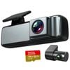 Elinz Dual Lens No Screen Dash Cam 1080P Rear Camera 720P WiFi App Control Supercapacitor 128GB U3 Card