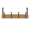 Mode Over Door 4 Black Hooks On Bamboo Board