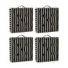 4pk Cdsi Essential Box Cushion Stripe Recycled Cotton Polyester Black 40x40x8cm