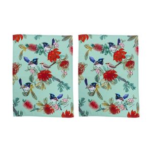 2x Maxwell & Williams Eloise Short Native Grace Superb Fairy Wren Tea Towel 70cm