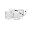4pc Coffee Culture Arlo 400ml Glass Single Wall Hot/Cold Drink Mug Set Clear