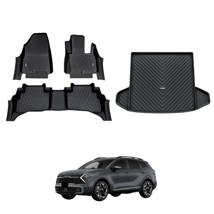 AUSGO Floor Mats & Boot Liner Set for KIA Sportage Hybrid S/SX NQ5 2021-2025 Car Floor Liners Cargo Mat