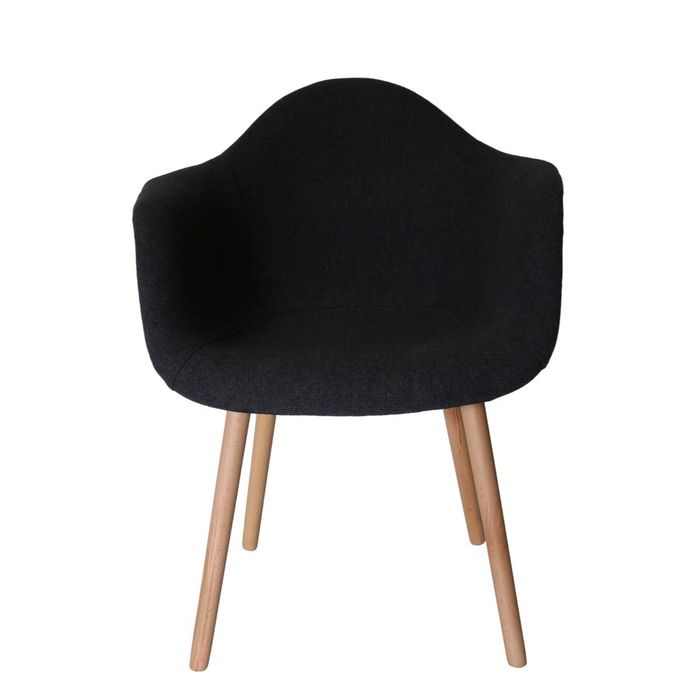 Sk Designer Living | Replica Eames Daw Hal Inspired Chair | Fabric & Natural - Charcoal