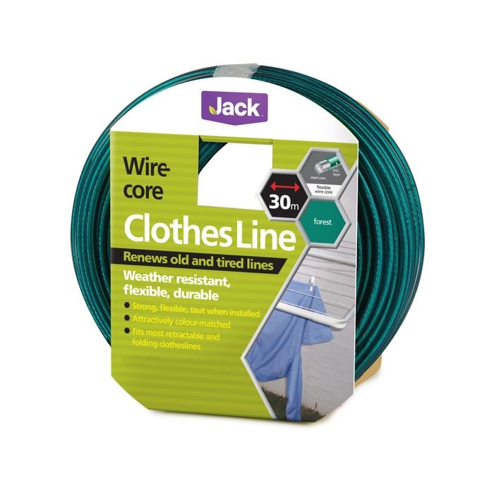 Jack 4mm x 30m Forest Green Wire Core Clothesline 