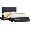 ALFORDSON Bed Frame Queen Storage Drawers Adjustable Headboard Charcoal