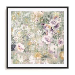 Artey | Flower Shower Light - Framed Print - Black Frame - 100 x 100cm
