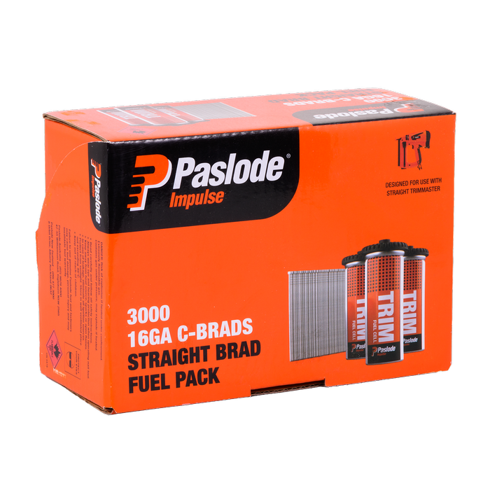Paslode 50 x 1.6mm C50 Impulse Brad With Fuel - 3000 Pack