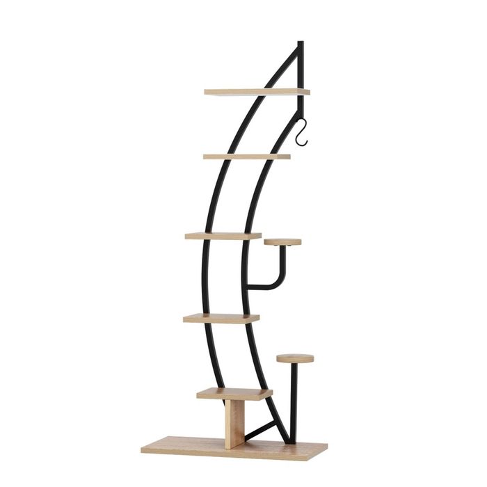 Artiss Plant Stand 6 Tier Metal Half Moon Shape Ladder Flower Pots Corner Shelf