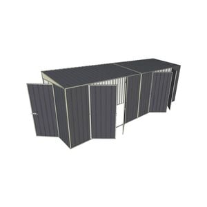 Build-a-Shed 1.5 x 6 x 2m Skillion Dual Double Hinged Side Doors Shed - Grey