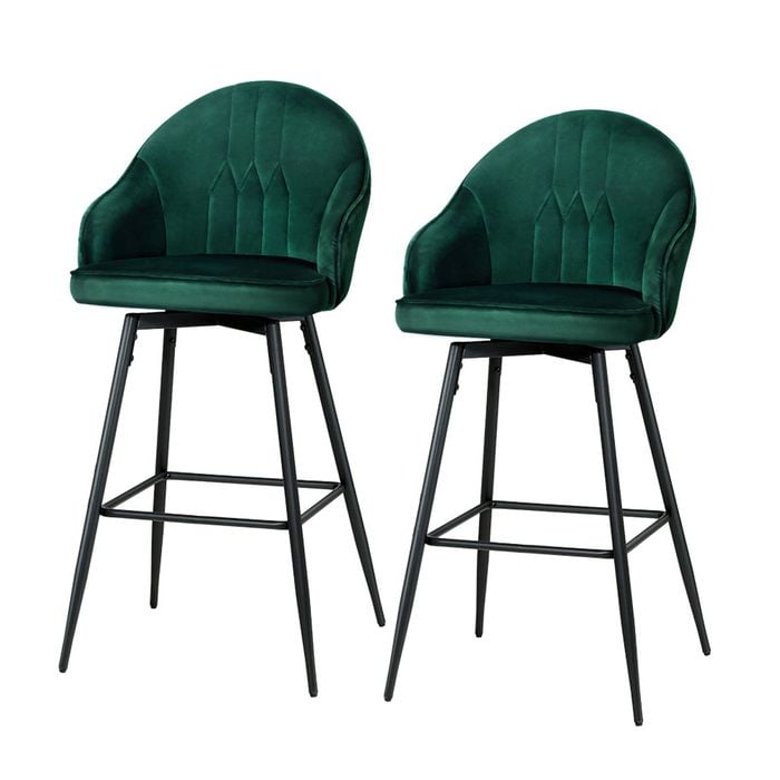 Adjustable 2X Artiss Bar Stools Green