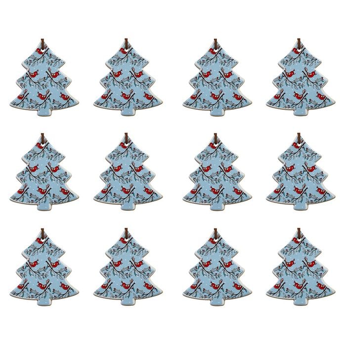 12x LVD Hang Tree Red Bird Xmas Decorative Sculpture Hanging Home/Lounge Decor