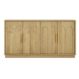 Cosmoliving Modern Oak 150cm Sideboard With Arched Detail & Gold Handles