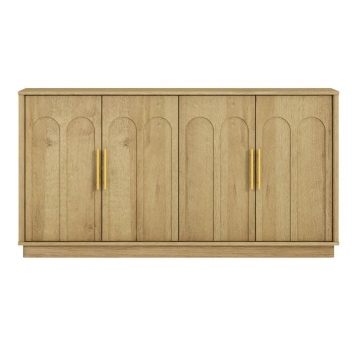 Cosmoliving Modern Oak 150cm Sideboard With Arched Detail & Gold Handles