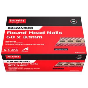 Delfast 50 x 3.1mm Galvanised Round Head Nails - 3000 Pack