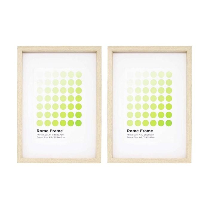 2PK Braz A3 Rome Image Photo Document Display Frame 29.7x42cm Beech