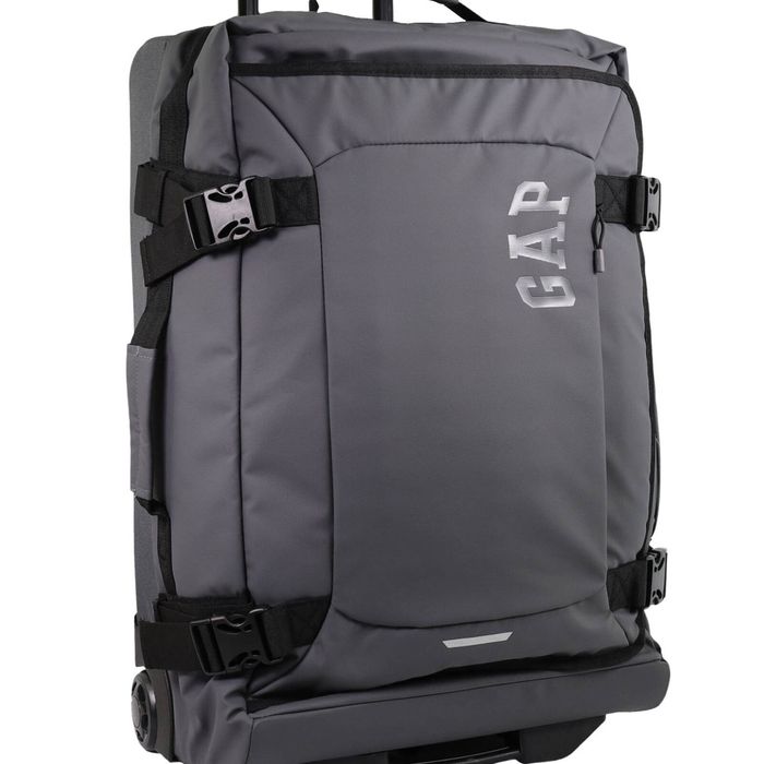 GAP Travel Medium Soft Shell Suitcase Lockable Trolley Luggage 62cm Charcoal