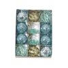 Catzon 12 Pcs 8cm Christmas Ball Ornaments with Stuffed Delicate Sparkling for Xmas Party Wedding-Blue