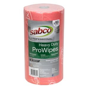 Sabco Professional Red Heavy Duty ProWipes Roll - 90 Sheets