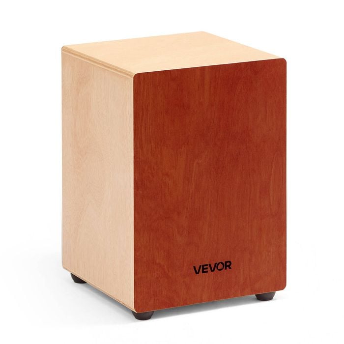 VEVOR 305 x 305 x 430 mm Cajon Box Drum Red with Internal Guitar Strings Wooden Travel Bag