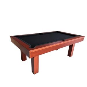 Topone Luxury 7ft Slate Pool Table & Dining Table-walnut Frame - Black